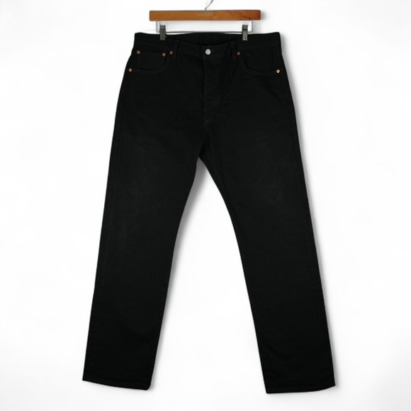 Levis Jeans Mens 36x32 Black 501 Premium '93 Straight Button Fly 2022 Big E